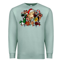 Seafoam joy and cow christmas candies and letters Premium Sweatshirt - AdoDesignShop