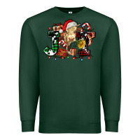 Sports Green joy and cow christmas candies and letters Premium Sweatshirt - AdoDesignShop