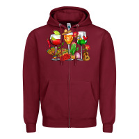 Burgundy mexico wine glasses cups Zipper Hoodie - CTS Tumbler Store