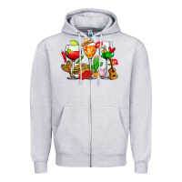 Heather Grey mexico wine glasses cups Zipper Hoodie - CTS Tumbler Store