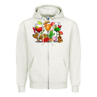 Oatmeal Heather mexico wine glasses cups Zipper Hoodie - CTS Tumbler Store