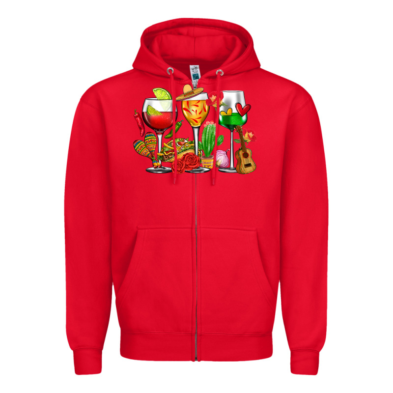 Mexico Wine Glasses Cups Zipper Hoodie by CTS Tumbler Store | Teevron