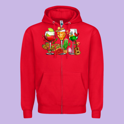 Mexico Wine Glasses Cups Zipper Hoodie Designed By Cts Tumbler Store