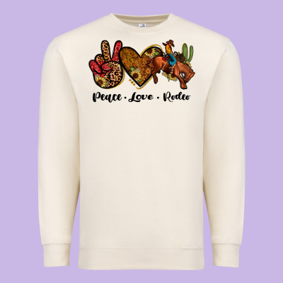 Peace Love Rodeo Premium Sweatshirt Designed By Jahusdesignshop