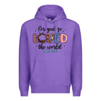 Purple for god so loved the world Premium Hoodie - MaliasSmallBusiness