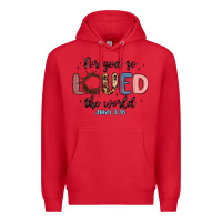 Red for god so loved the world Premium Hoodie - MaliasSmallBusiness