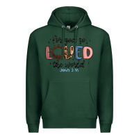 Sports Green for god so loved the world Premium Hoodie - MaliasSmallBusiness