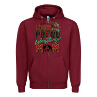 Burgundy loud and proud wrestling mom Zipper Hoodie - Zillion Design Studio