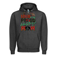 Charcoal Heather loud and proud wrestling mom Zipper Hoodie - Zillion Design Studio