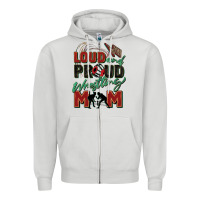 Dove Grey loud and proud wrestling mom Zipper Hoodie - Zillion Design Studio