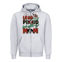 Heather Grey loud and proud wrestling mom Zipper Hoodie - Zillion Design Studio