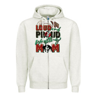 Oatmeal Heather loud and proud wrestling mom Zipper Hoodie - Zillion Design Studio