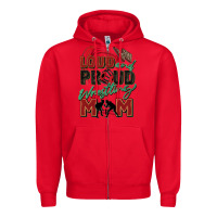 Red loud and proud wrestling mom Zipper Hoodie - Zillion Design Studio