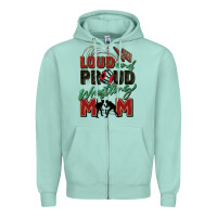 Seafoam loud and proud wrestling mom Zipper Hoodie - Zillion Design Studio