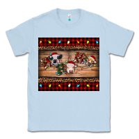 Dusty Blue hohoho christmas cows Classic Tee - RanaPortraitStore