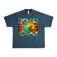 Midnight Navy sunflower desert cactus turquoise crescent Urban Heavy Tee - Artiststas