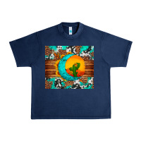 Navy sunflower desert cactus turquoise crescent Urban Heavy Tee - Artiststas