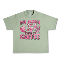 Oil Green my sleigh runs on coffee Urban Heavy Tee - MaliasSmallBusiness