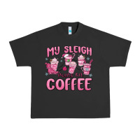 Pigment Black my sleigh runs on coffee Urban Heavy Tee - MaliasSmallBusiness
