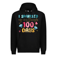 Black i sparkled my way through 100 days Premium Hoodie - MaliasSmallBusiness