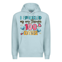 Blue Mist i sparkled my way through 100 days Premium Hoodie - MaliasSmallBusiness