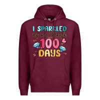 Burgundy i sparkled my way through 100 days Premium Hoodie - MaliasSmallBusiness