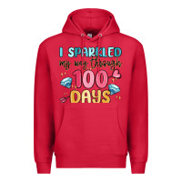 Cardinal i sparkled my way through 100 days Premium Hoodie - MaliasSmallBusiness