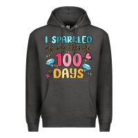 Charcoal Heather i sparkled my way through 100 days Premium Hoodie - MaliasSmallBusiness