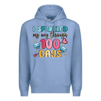Colony Blue i sparkled my way through 100 days Premium Hoodie - MaliasSmallBusiness