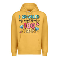 Mustard i sparkled my way through 100 days Premium Hoodie - MaliasSmallBusiness