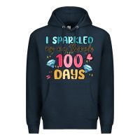 Navy i sparkled my way through 100 days Premium Hoodie - MaliasSmallBusiness