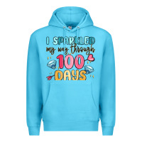 Ocean Blue i sparkled my way through 100 days Premium Hoodie - MaliasSmallBusiness