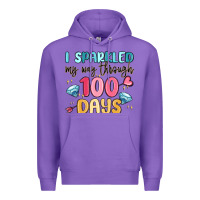 Purple i sparkled my way through 100 days Premium Hoodie - MaliasSmallBusiness