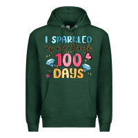 Sports Green i sparkled my way through 100 days Premium Hoodie - MaliasSmallBusiness