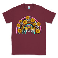 Burgundy mom with sunflower rainbow mothers day Classic Tee - texasbilliewilder
