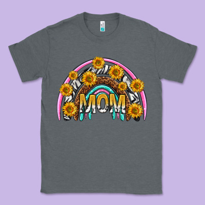 Mom With Sunflower Rainbow Mothers Day Classic Tee Designed By Texasbilliewilder