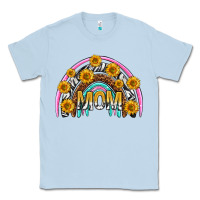 Dusty Blue mom with sunflower rainbow mothers day Classic Tee - texasbilliewilder