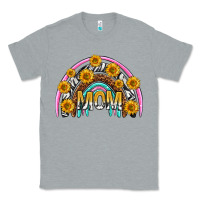 Heather Grey mom with sunflower rainbow mothers day Classic Tee - texasbilliewilder