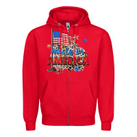 Red made in america Zipper Hoodie - Zillion Design Studio