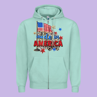 Made In America Zipper Hoodie Designed By Zillion Design Studio
