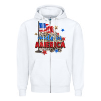 White made in america Zipper Hoodie - Zillion Design Studio