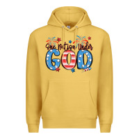 Antique Gold one nation under god Premium Hoodie - MaliasSmallBusiness