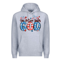 Heather Grey one nation under god Premium Hoodie - MaliasSmallBusiness