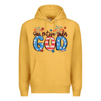Mustard one nation under god Premium Hoodie - MaliasSmallBusiness