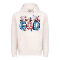 Pale Pink one nation under god Premium Hoodie - MaliasSmallBusiness