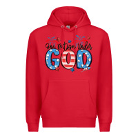 Red one nation under god Premium Hoodie - MaliasSmallBusiness
