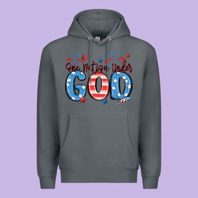 One Nation Under God Premium Hoodie Designed By Maliassmallbusiness