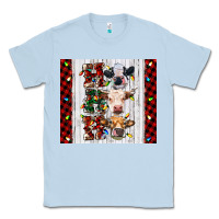 Dusty Blue ho ho ho christmas cow Classic Tee - RanaPortraitStore