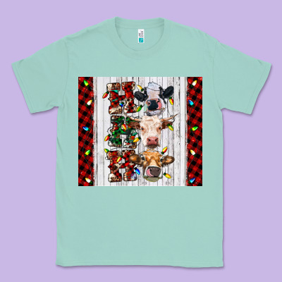 Ho Ho Ho Christmas Cow Classic Tee Designed By Ranaportraitstore