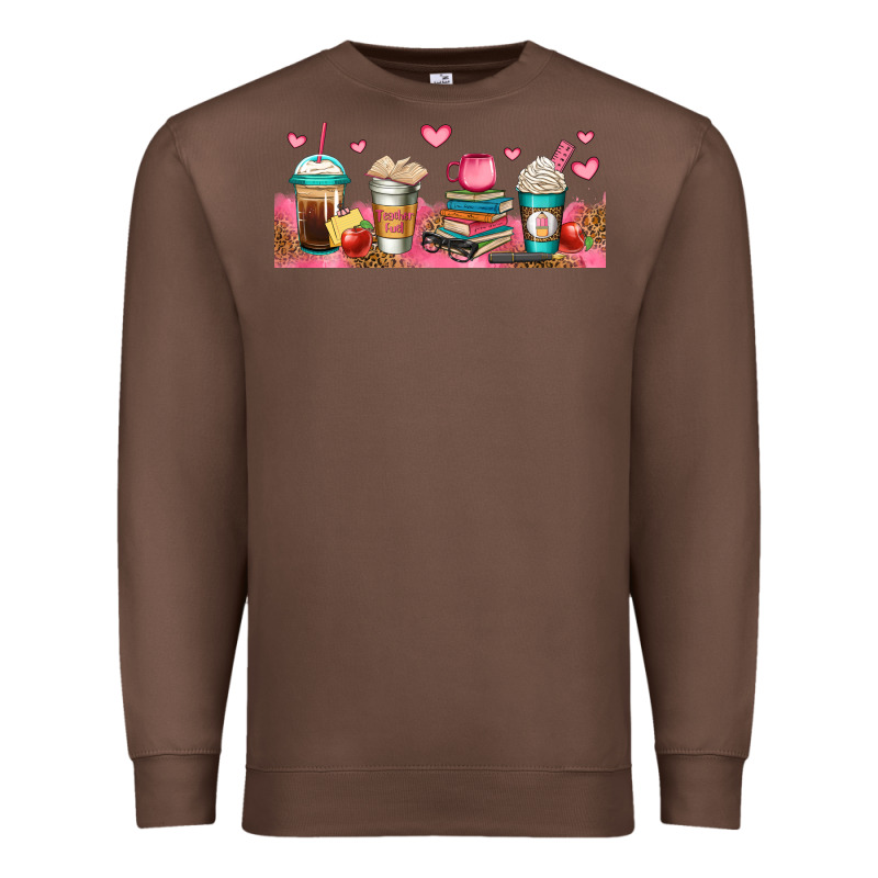 Teacher Fuel Coffee Cups Premium Sweatshirt by Jasminsmagicworld | Teevron